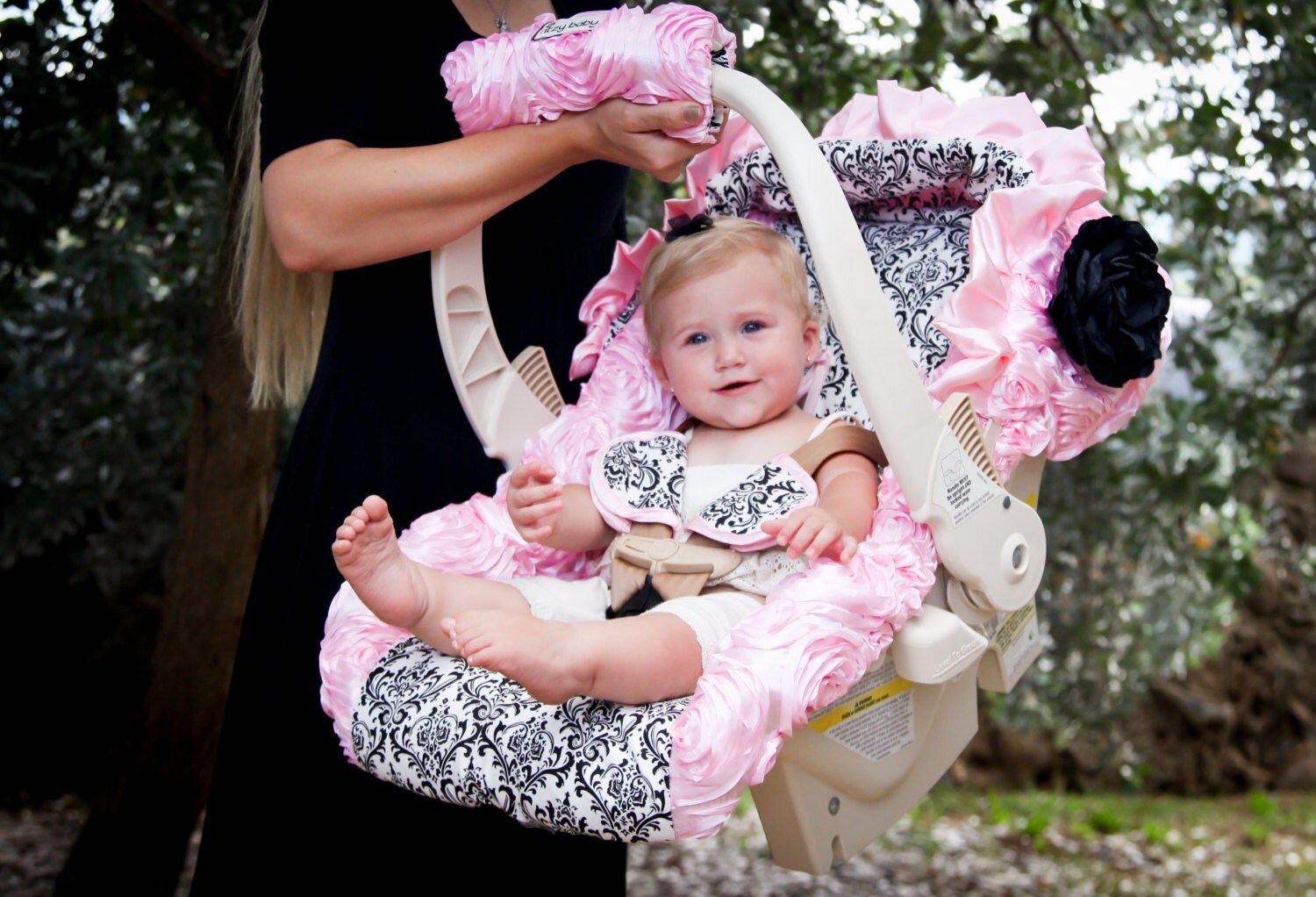 Cat Cover Infant Car Seat Covers Baby Pink Roses Slipcovers Girl Cover