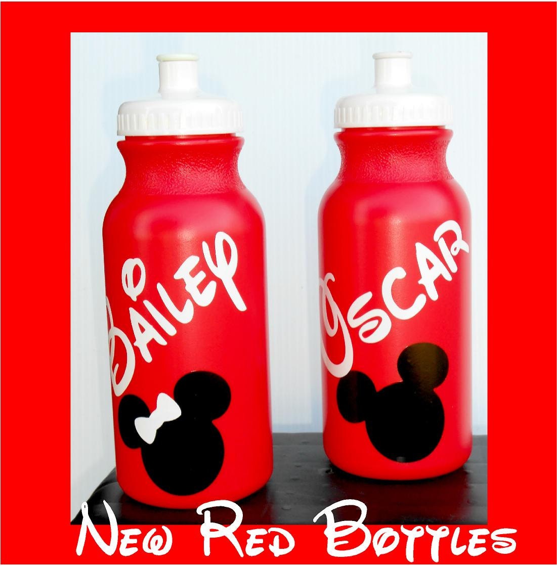 20oz Walt Disney Water Bottle Personalized Minnie Mouse Mickey