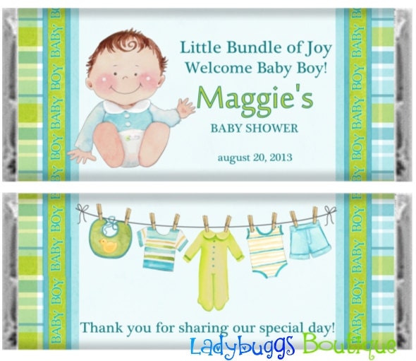 Baby Boy Bundle of Joy Baby Shower Birth Announcement Candy