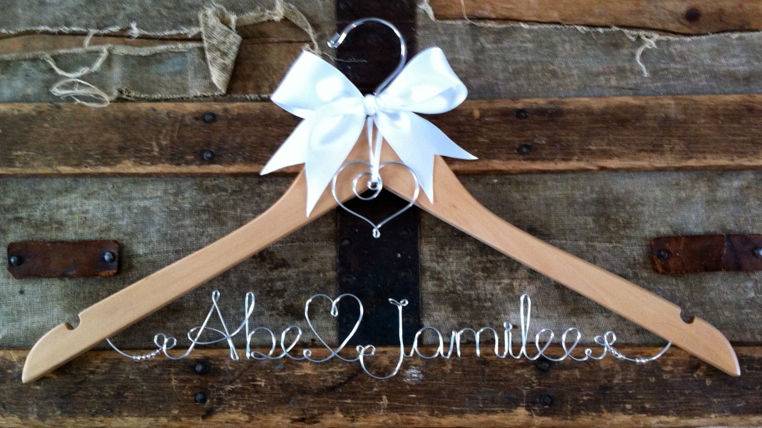 Personalized Bridal Hanger Custom Wedding Dress by blackscrapcat