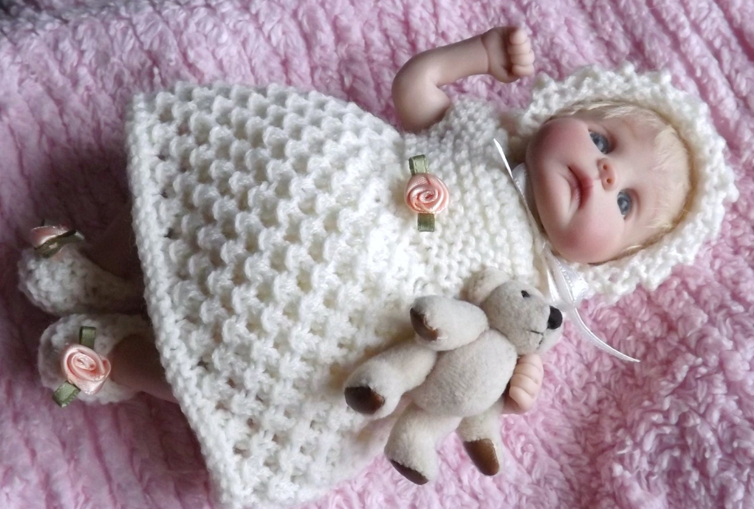 Doll Knitting PATTERN Cream Sorbet for 7 to 8 inch Clay Baby