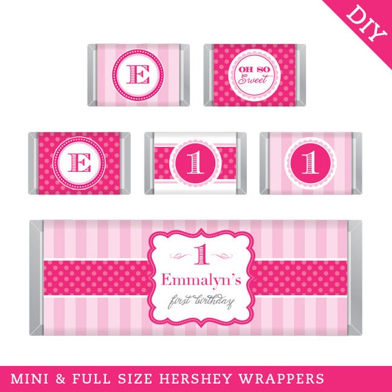 Pretty in Pink Party - Personalized DIY printable Hershey bar labels by ...