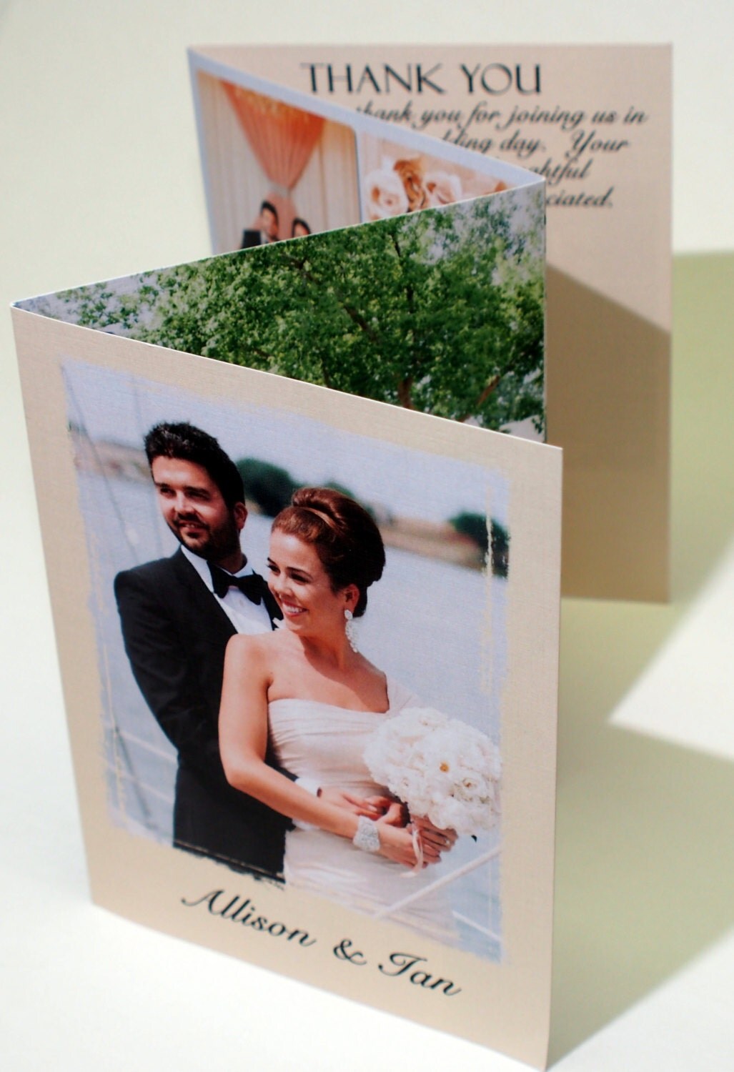 Accordion Fold Wedding Thank You Card use to announce a