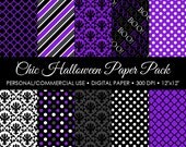 Purple Chic Halloween Digital Printable Paper Pack - For Commercial or Personal Use Il_170x135