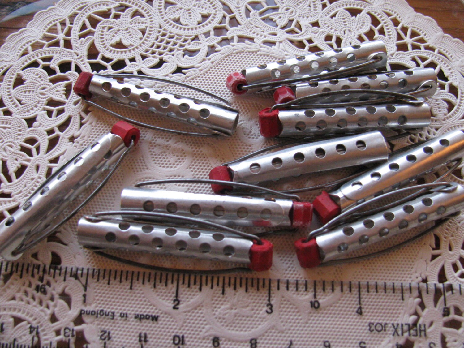 10 Mid Century Vintage Metal Hair Curlers 1950s Rollers