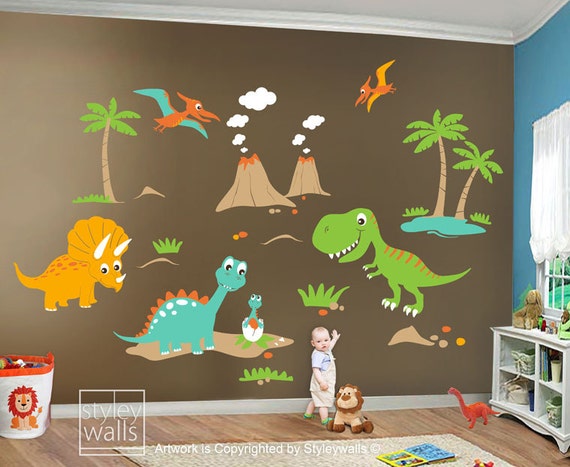 Children Wall Decals Dino Land Dinosaurs Wall decal Wall