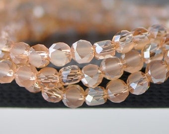 Matte Rondelle Glass Crystal Faceted beads 6mm Champagne -(MB06-5)/ 95pcs