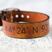 Latitude and Longitude Leather Cuff with Adjustable Buckle