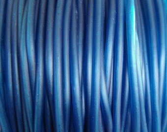 Rubber Cord tube 2mm(0,08in), hole 0,8mm(0,03in), PVC, Navy Blue- 4,5m/5 yards(1 piece)