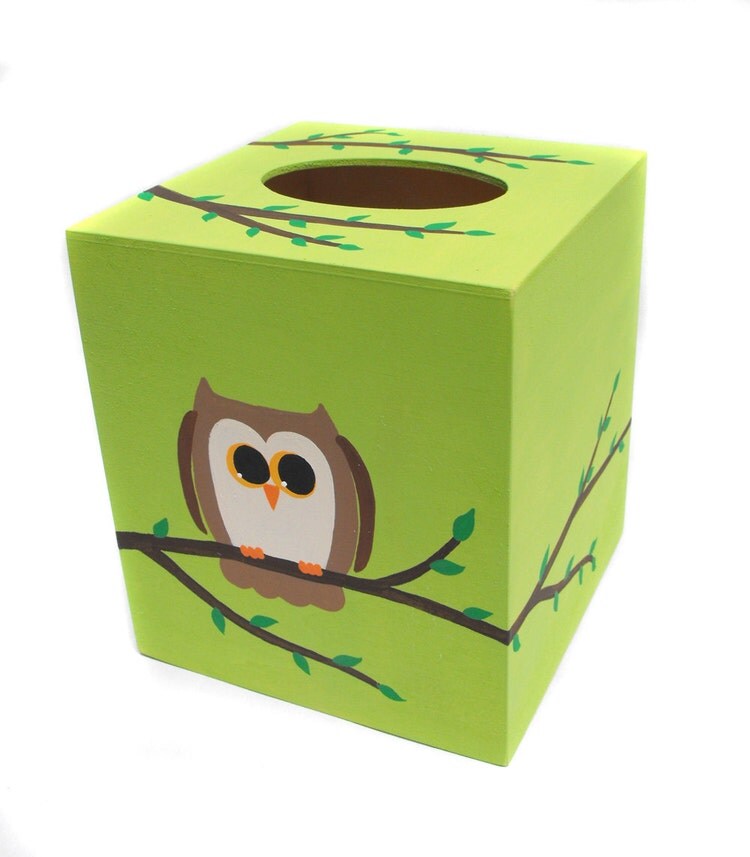 Wooden Tissue Box Custom Hand Painted Children's by Coolisart