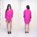 SALE - Silk Shirt // Oversized Silk Blouse // FUSCHIA BOMB