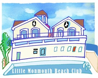 beach shore jersey club little giclee artist print monmouth popular items monm outh