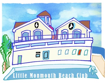 beach shore jersey club little giclee artist print monmouth popular items monm outh