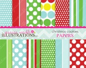 Christmas Cookies Cute Digital Papers Backgrounds for Invitations, Card Design, Scrapbooking, and Web Design Il_170x135
