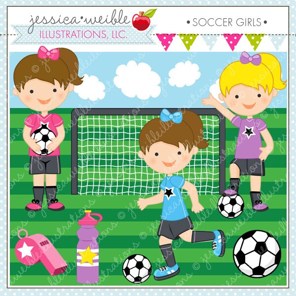 free clipart girl playing soccer - photo #44
