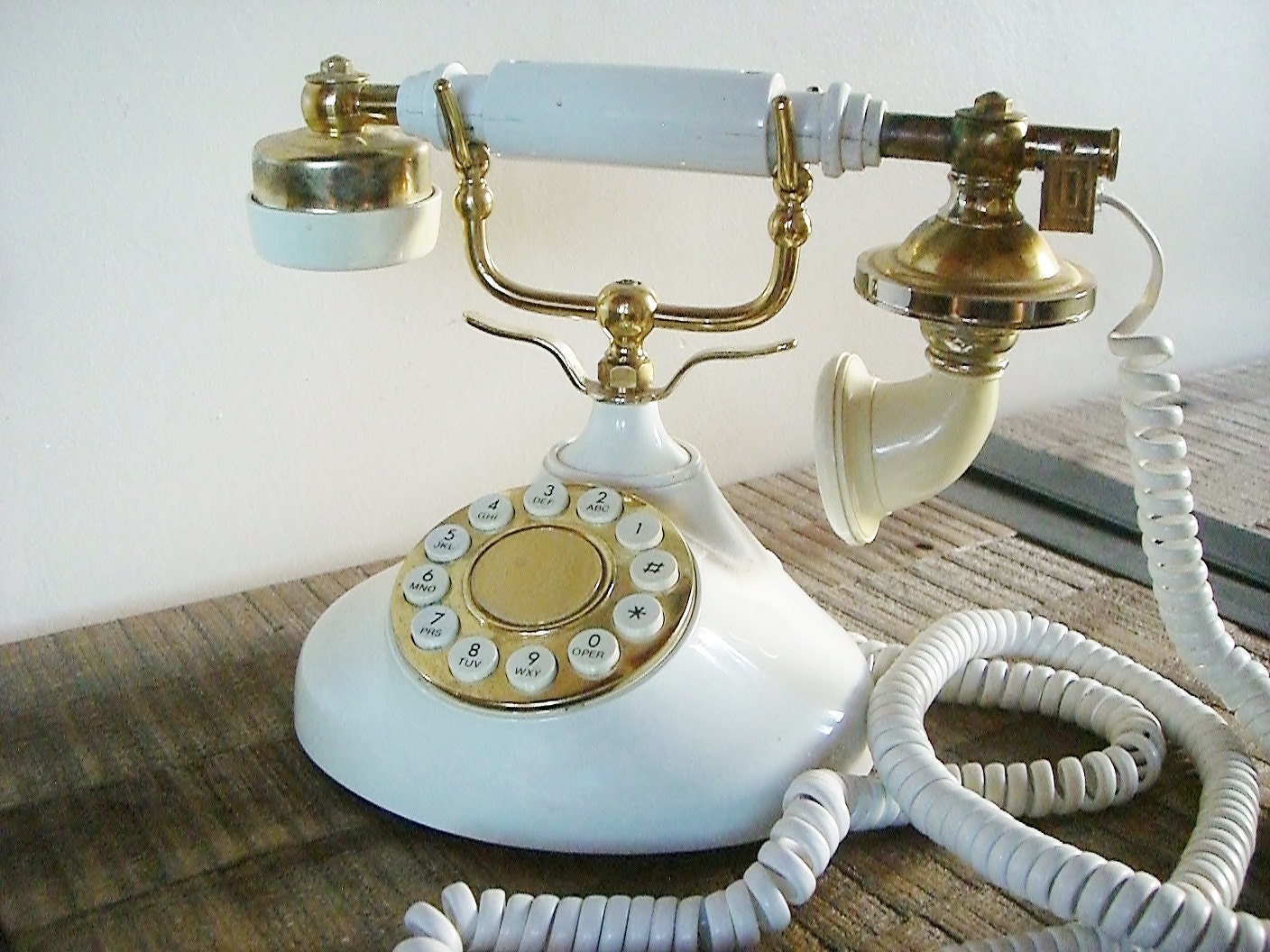 Vintage French Telephone with Push Buttons