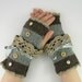 Knit fingerless gloves arm warmers fingerless mittens women grey brown tweed beige lace romantic victorian