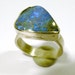 Boulder Opal Ring Fine Silver Natural Australian Opal Amazing Blue AAA Grade Stone One of a Kind Hand Made by Lisajoy Sachs - PMC