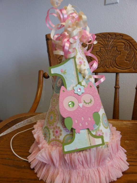 Save 15%-Shabby Chic Owl Petite 1st Birthday Party Package Il_570xn