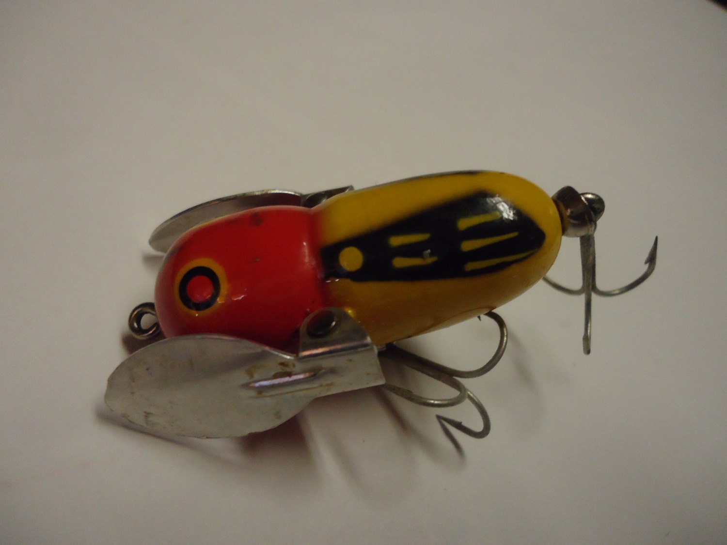Vintage Heddon Tiny Crazy Crawler wood lure Never Fished no