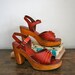 vintage 70s sandals FOOTWORKS wooden platforms / 6M by MsTips