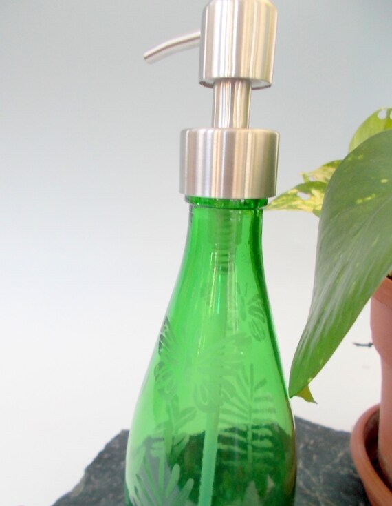 1 Upcycled Repurposed Green Water Bottle Soap Lotion