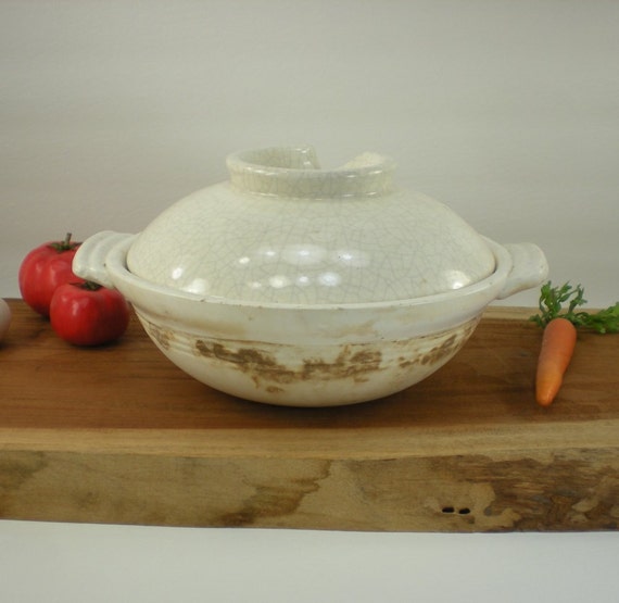 Large Pottery Donabe Japanese Steamer Hot Pot Casserole