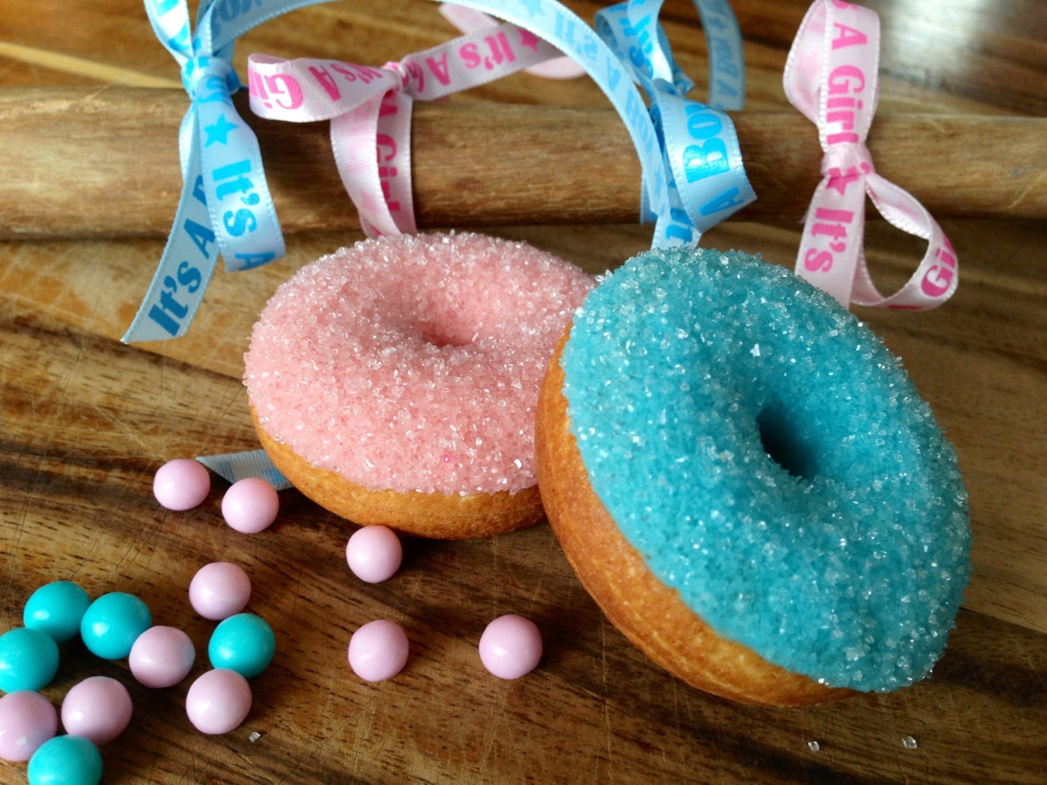 Baby Shower mini donuts by GreenMntMiniBaked on Etsy