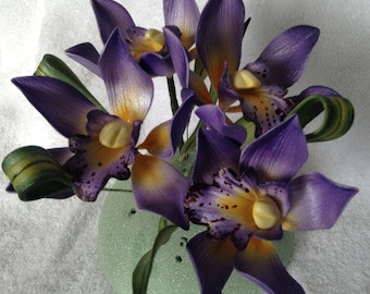 Gumpaste Cymbidium Orchid Cake Decoration Lavender Gum Paste