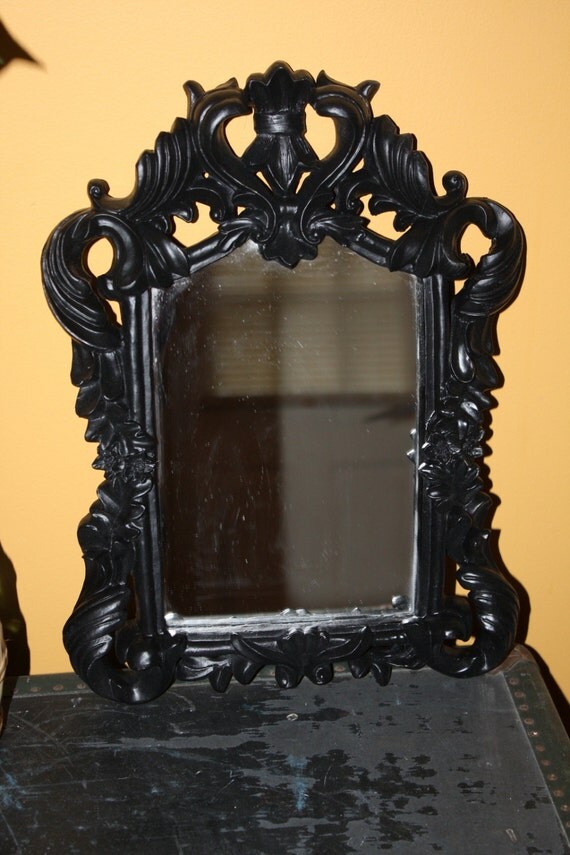 vintage shabby chic ornate black mirror by act2vintagedecor vintage shabby chic ornate black mirror by act2vintagedecor