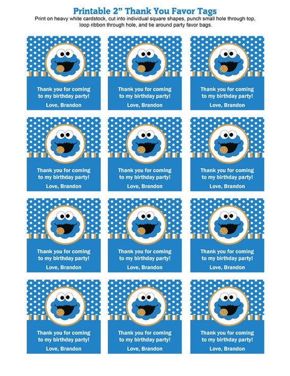 Cookie Monster Printables Party Package Cookie Monster