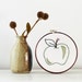75% OFF - Embroidered Green Apple with Brown Stem and Hunter Green Leaf - 6 inch Hoop Art - Perfect Gift for School Teacher