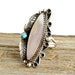 SALE - Sterling Silver Mother of Pearl Ring - Vintage Size 8.5 Native American Turquoise Ring / Pink Lilly