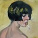 The It Girl,  oil on masonite 8x8 inches by Kenney Mencher