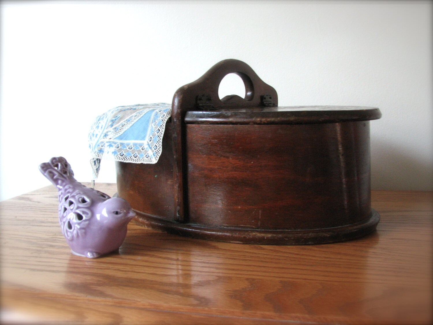 antique wooden sewing box by AlinaRoseVintage on Etsy