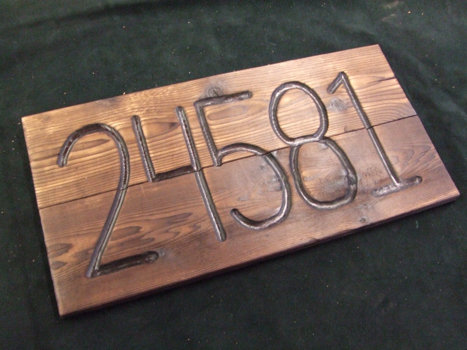 CUSTOM wood address sign hand carved rustic un painted