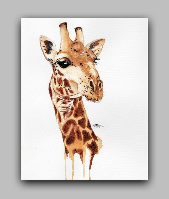 Watercolour Safari Series, Giraffe, Print 5" x 7" - Paint the Moment