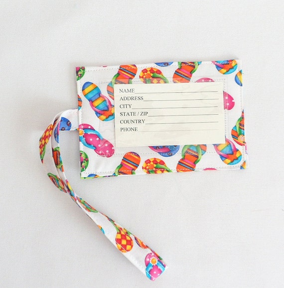 Fabric Luggage Tag Cotton Fabric ID Tag ID Tags for by Quiltwear