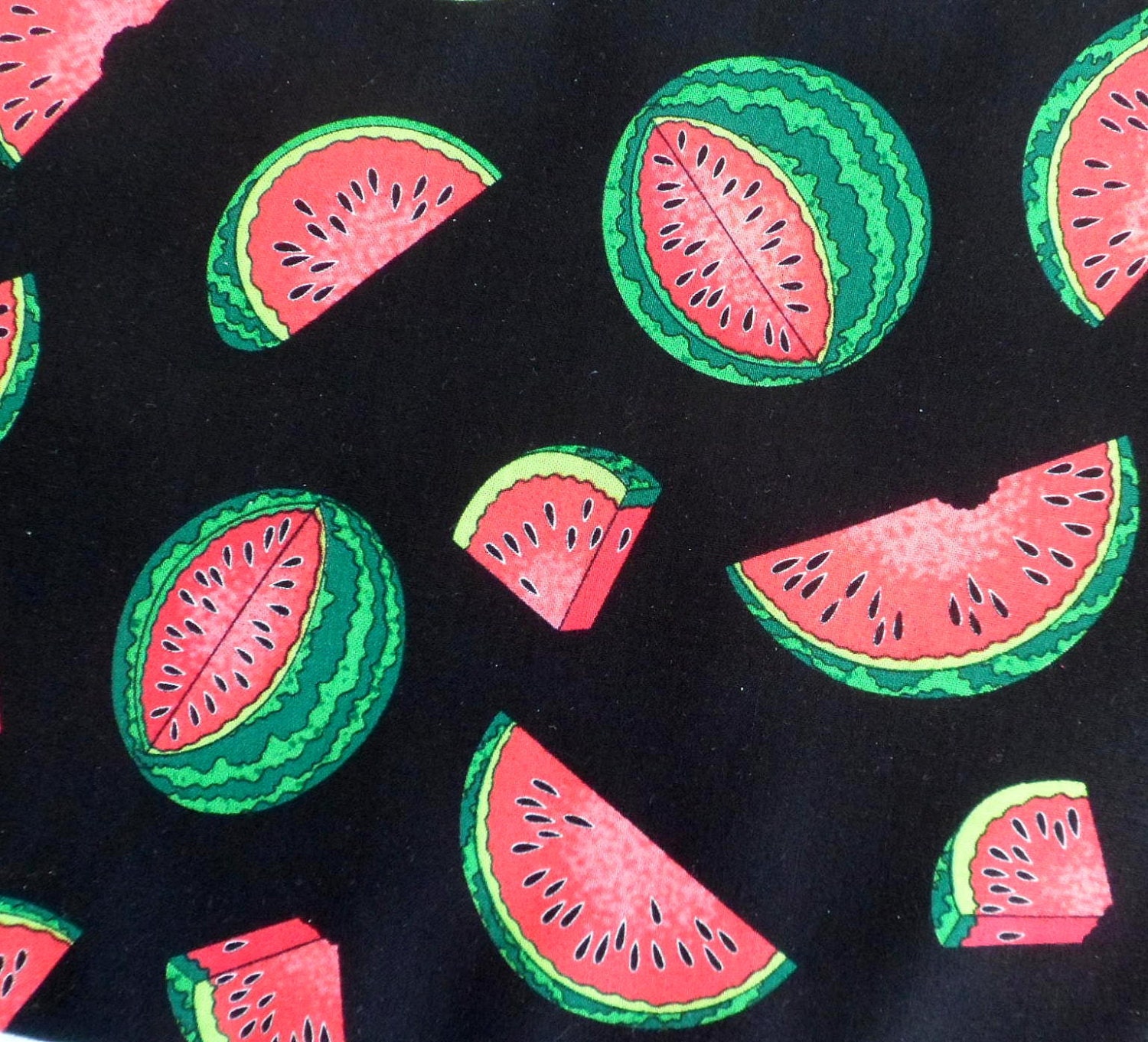 Watermelon Fabric Cotton Fabric Watermelon Print by Quiltwear