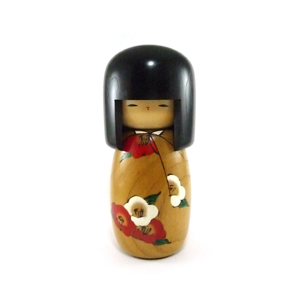 Wooden Japanese Usaburo kokeshi doll by Reconstitutions on Etsy