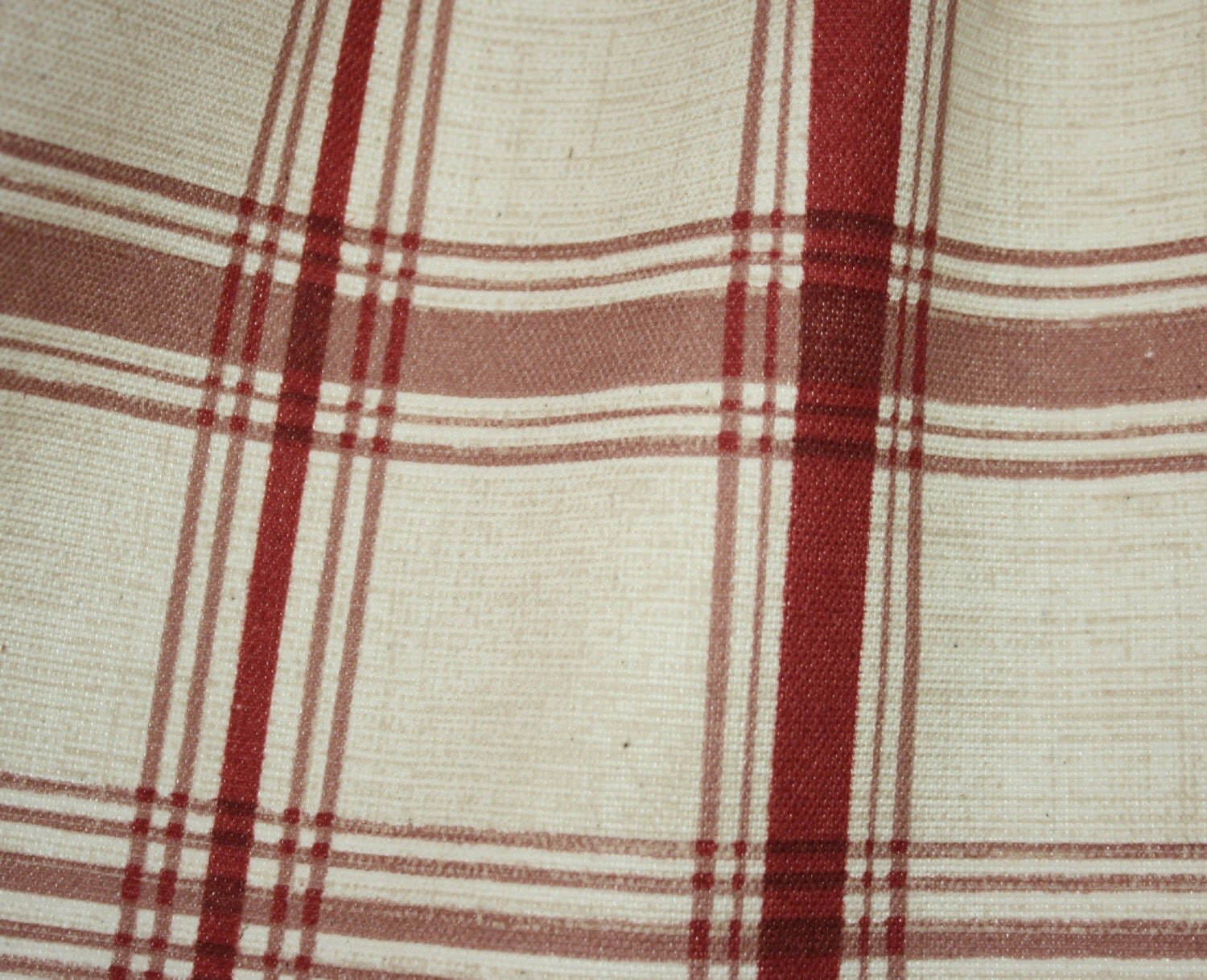 Pillow Cover Waverly Red and Beige Pantry Plaid Country