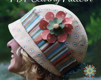 FLAPPER HAT PATTERN, Vintage Cloche Hat Sewing Pattern, Digital Hat Pattern, Retro Hat Pattern, Womens Hat Pattern, Hat pdf pattern