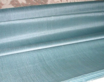 Handwoven Peace Silk Fabric by the yard. Ahimsa Silk. Slow Fashion Fabric. Natural, organic, pure silk fabric. 42"/106cm wide. Duck Egg Blue