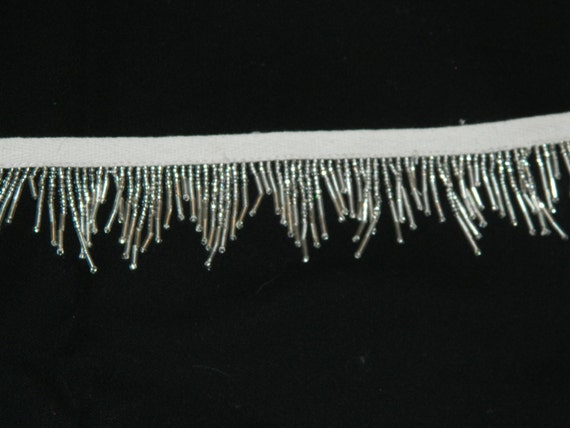 beaded icicle fringe for apparel 1 1 2 silver seed beaded icicle fringe for apparel 1 1 2 silver seed
