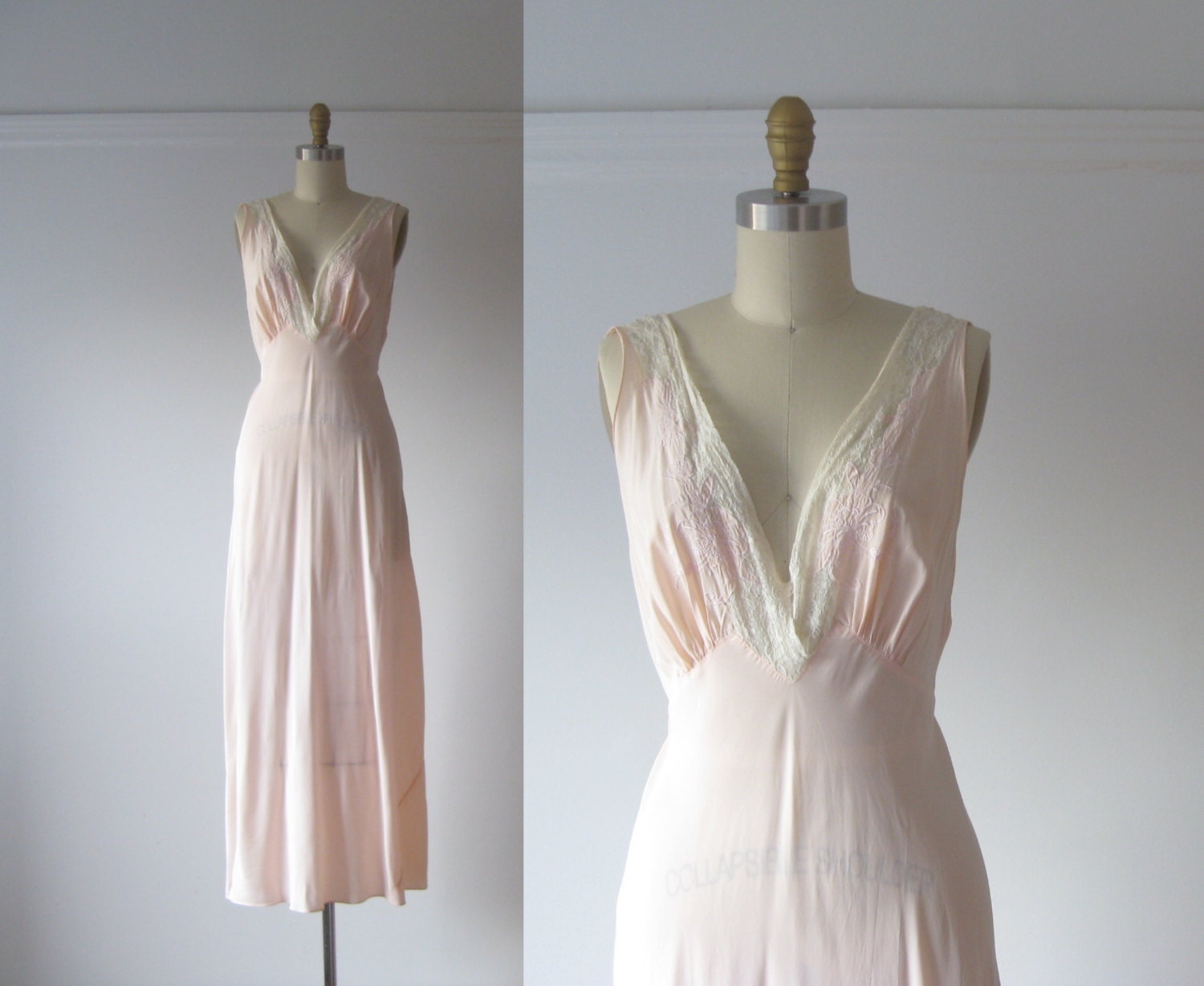 Sale Vintage 1940s Nightgown 40s Lingerie 5034