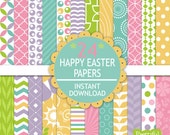 25% OFF SALE Digital Scrapbooking Printable Pattern Paper Pack Instant Download Happy Easter Il_170x135