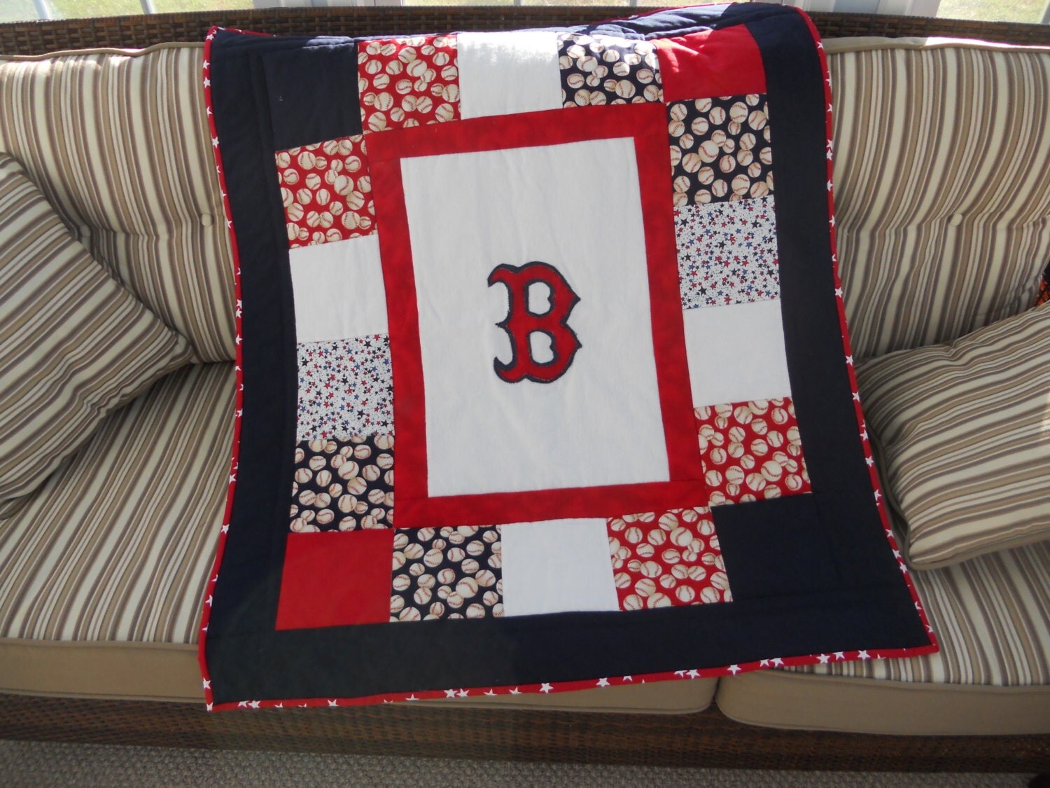 Customized Baseball Baby Quilt