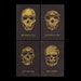 Extinct Hominid Skulls Woodcut Print Set