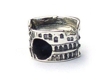 Rome Italy Colosseum Landmark Bead Sterling Silver LM007
