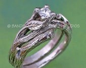 nature scene wedding rings